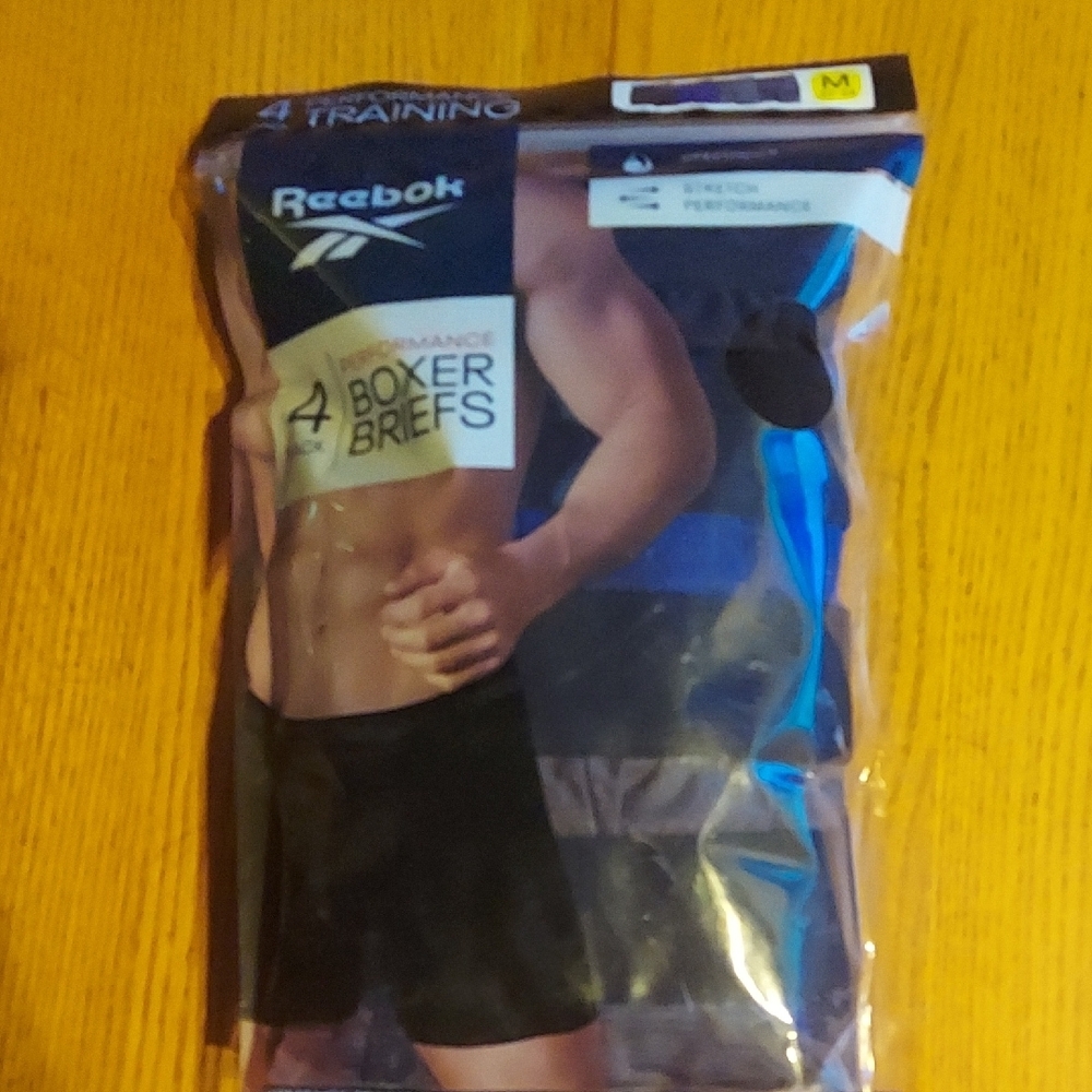 Reebok Black Performance Boxer Briefs for Men